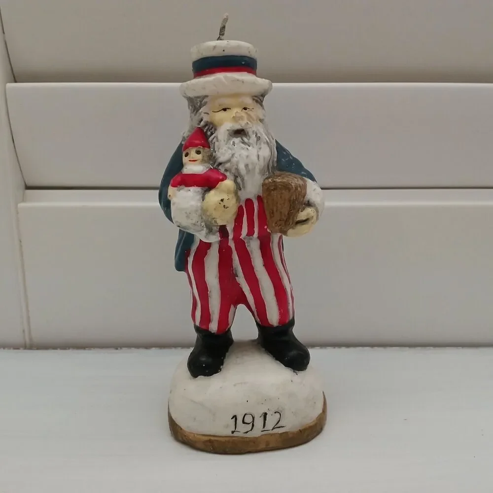 Patriotic Uncle Sam Santa Claus fourth of July Independance Christmas Candle - Picture 1 of 13